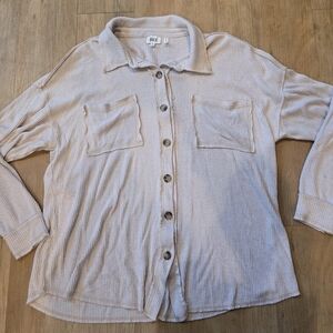 BKE Beige Button-Up Shirt